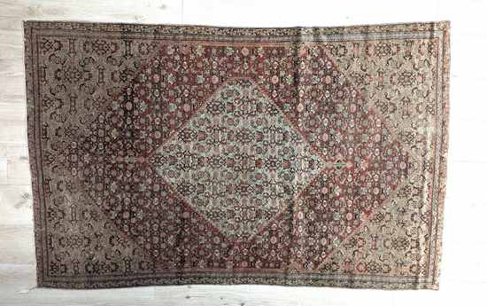 TAPIS rectangulaire en laine polychrome à...